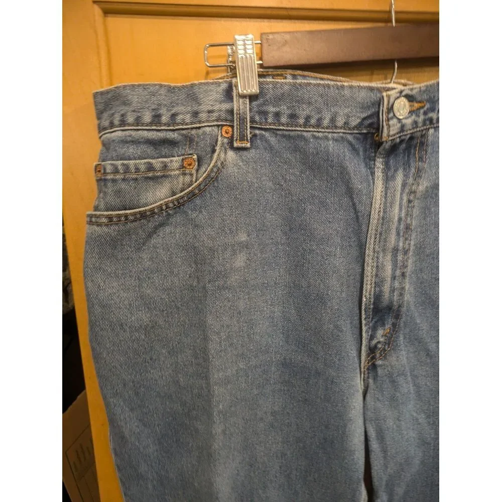 LEVIS 550 Men's  Fit Denim Blue Jeans Light Wash 38X29‎ measures
